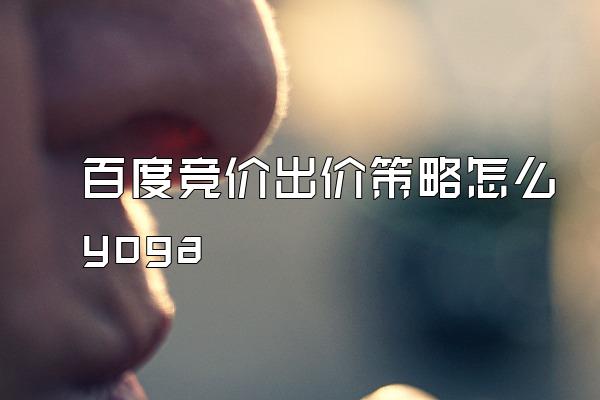 百度竞价出价策略怎么yoga