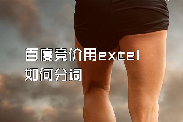 百度竞价用excel如何分词
