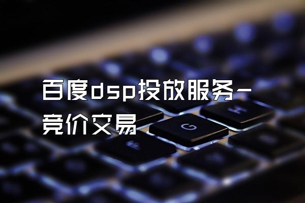 百度dsp投放服务-竞价交易