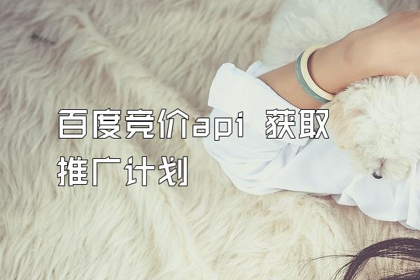 百度竞价api 获取推广计划