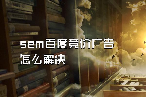 sem百度竞价广告怎么解决